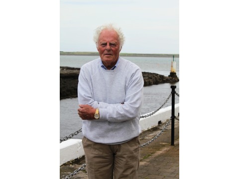 Mr McGowan by Castletown harbour, opposite the back of the Nautical Museum, 2012