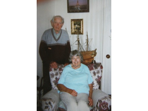 Mrs Jennifer Leece with her husband Eddie at their home in Peel c.2008