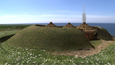 An artist's impression of what the site might have looked like when it was occupied.