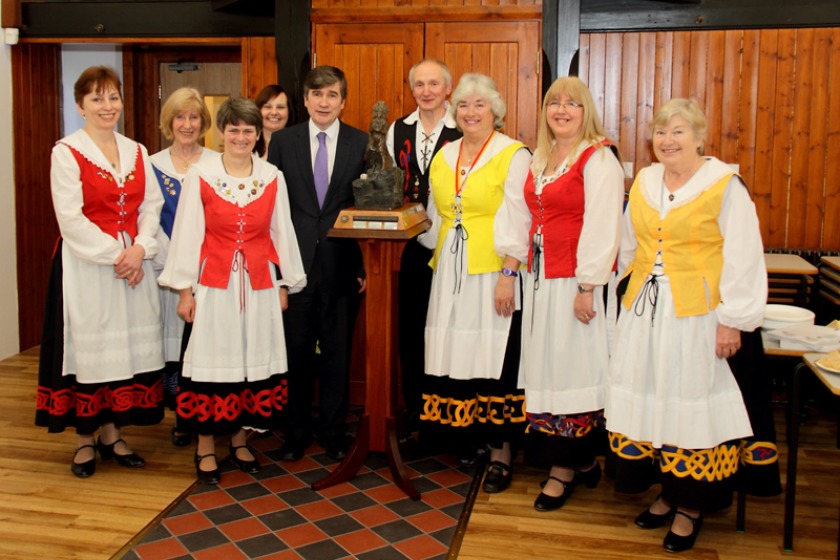 Members of the Manx Folk Dance Society and the Chairman of the Manx Heritage Foundation, the Hon. Phil Gawne, MHK.