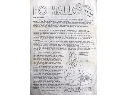 Mr Charles Corkill's second wife Annette was involved in the production of the Fo Halloo newsletters